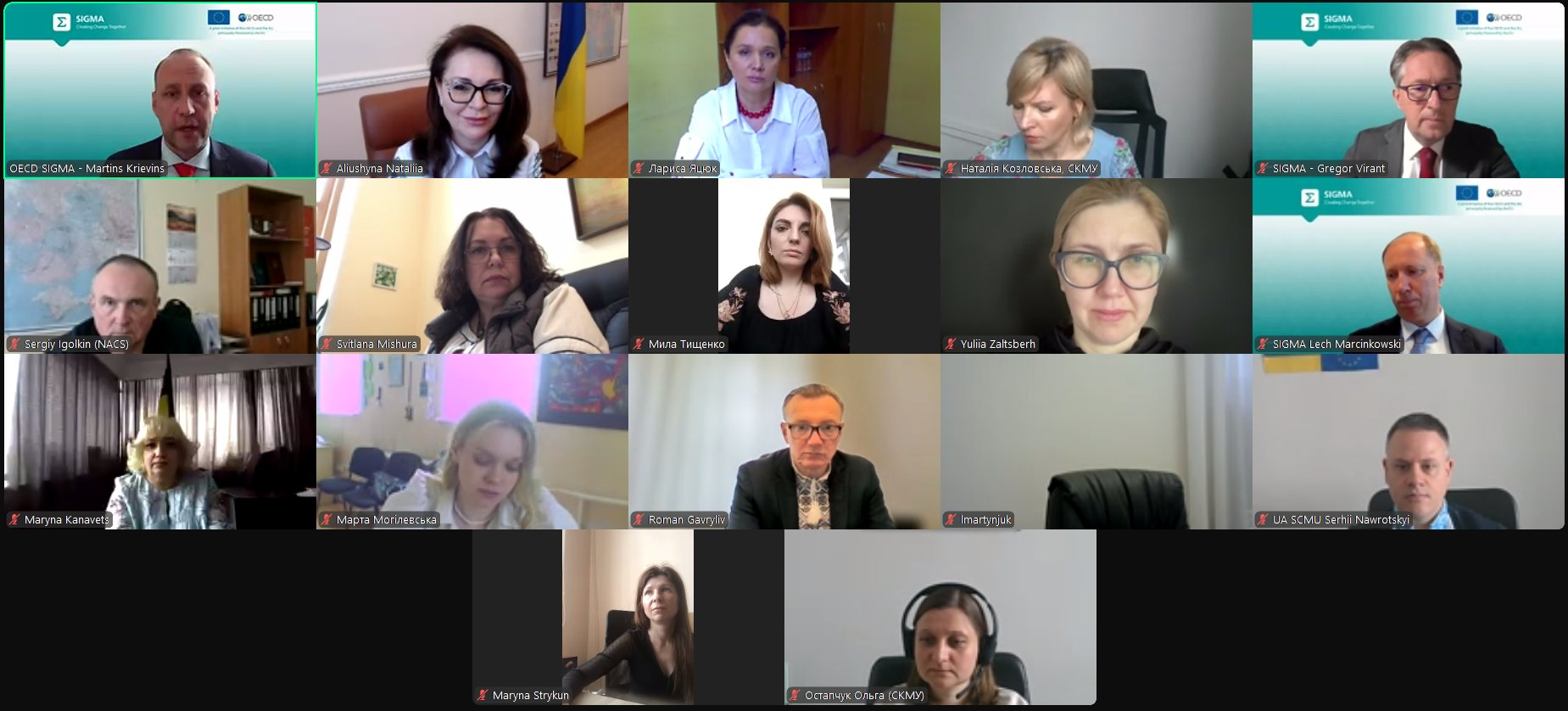 Триває навчання в рамках навчального курсу «Принципи державного управління: що вони включають та як їх впроваджувати»